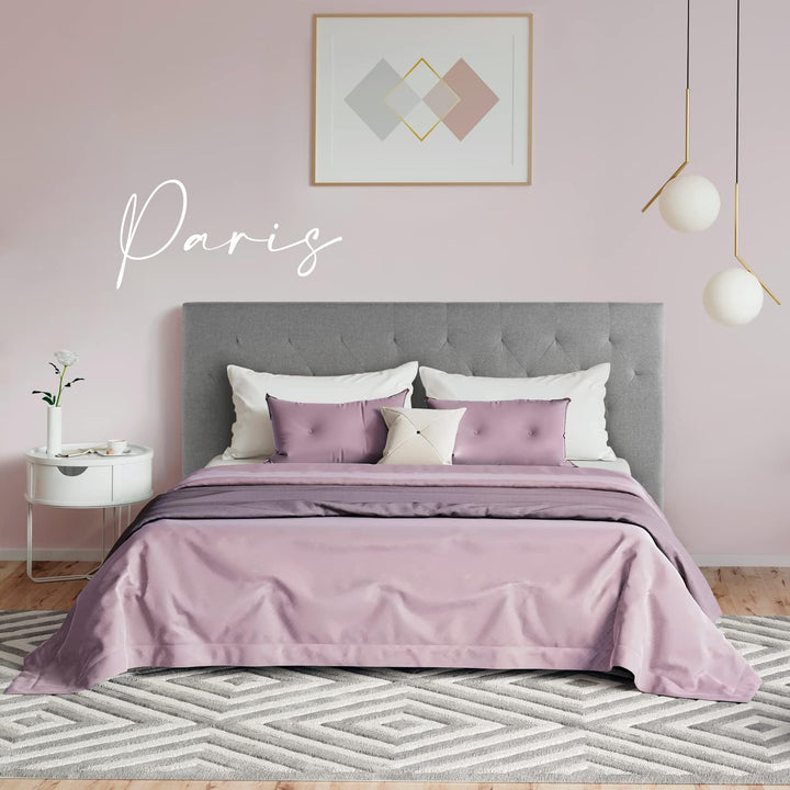 OnNuvo Letto Paris Matrimoniale PARIS, Grigio Perla, Marchio Italiano di Qualità, Doghe INDIPENDENTI Rinforzate, Materiali e Finiture PREMIUM, Sistema Doghe Antirumore, Montaggio Facile