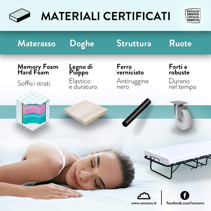 GARDA è il letto pieghevole salvaspazio che puoi riporre facilmente | Materiali certificati