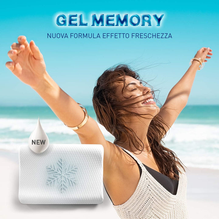 Cuscino per cervicale in Memory Foam ad alta densità 50 kg/m3 con due federe